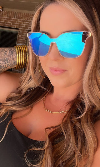 DAX Eyewear | Capri Flared Sunglasses | Flame & Blue UV400