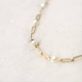 Hey Beautiful Golden Grace Pearl Chain Bracelet -Waterproof & Tarnish Free