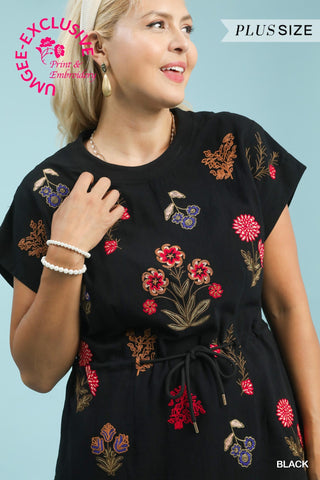 The Midnight Garden Embroidered Dress – Black