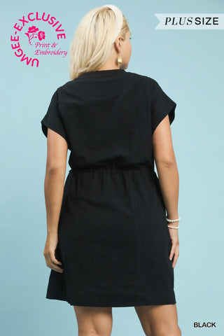 The Midnight Garden Embroidered Dress – Black
