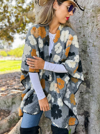 Wildflower Textured Open Front Ruana