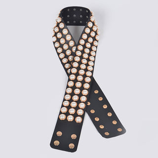 Fifth Avenue Pearl Studded Waist Belt
