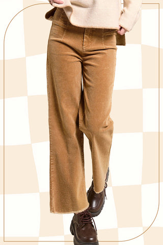 Hayride Mineral Wash High Rise Wide Leg Corduroy Pants