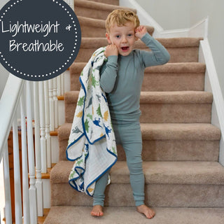 LollyBanks Rawr-Some Dinosaur Muslin Baby Quilt