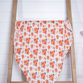 LollyBanks Little Gobbler Turkey Muslin Swaddle Blanket