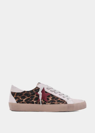 Leopard print star sneakers, view 4
