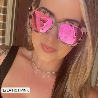 DAX Lyla Hot Pink Polarized Cat Eye Sunglasses