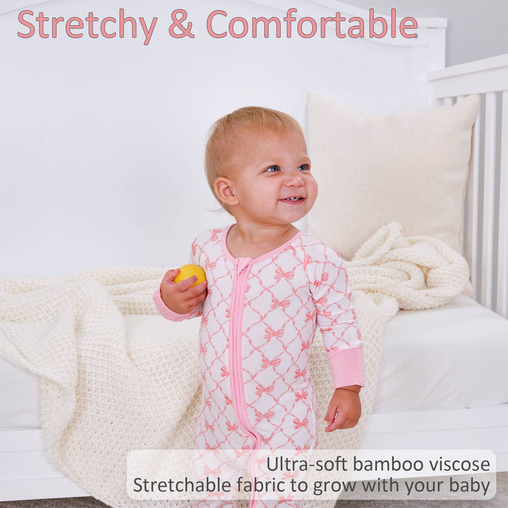 Beautiful Bows Bamboo Baby Sleeper Pajamas