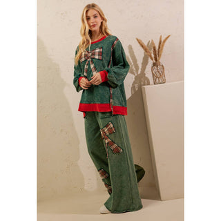 Deck the Halls Plaid Bow Lounge Set