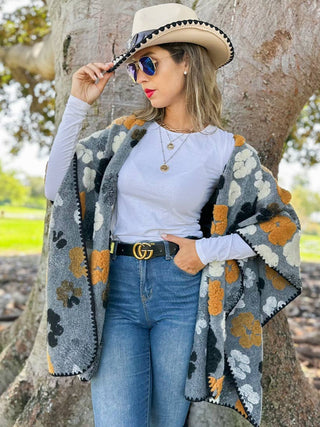 Wildflower Textured Open Front Ruana