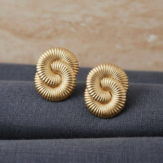 The Sculpted Spiral Statement Earrings – Gold