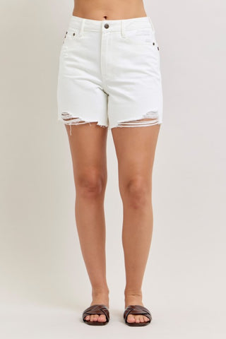 The Everyday Relaxed Dad Short – White (Judy Blue)