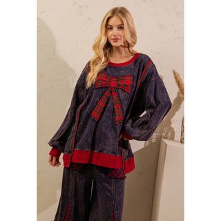 Deck the Halls Plaid Bow Lounge Set