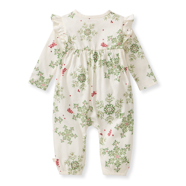 Burt's Bees Baby - Holiday Snowflakes Baby Girl Jumpsuit