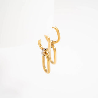 Hey Beautiful Waterproof Tarnish-Free Two-Tone Link Drop Earrings – Gold &amp; Silver