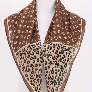 Café au Lait Leopard Star Bandana Scarf
