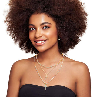 The Grace Layered Cross Necklace Set