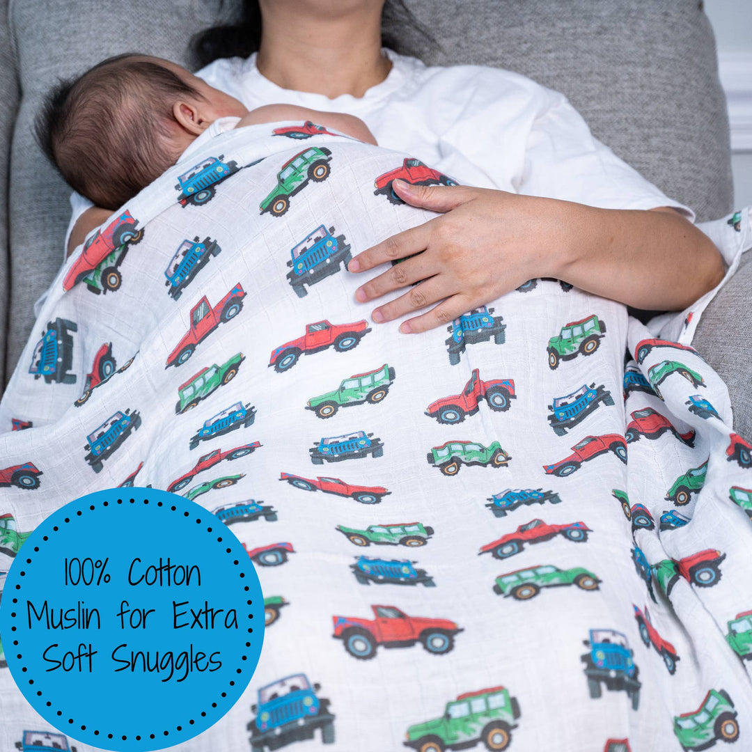 Jeep Vroom Vroom Zoom Baby Muslin Swaddle Blanket