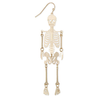 Halloween Gold Skeleton Drop Earrings