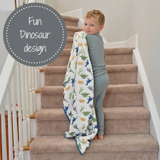 LollyBanks Rawr-Some Dinosaur Muslin Baby Quilt