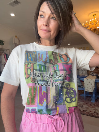 WWJD Crystal Graphic Tee