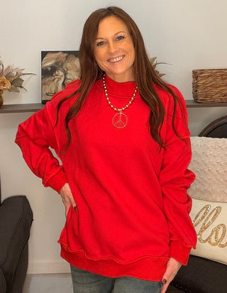 Heirloom Oversized Drop Shoulder Mock Neck Sweatshirt
