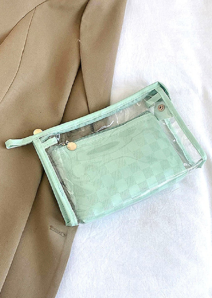 ClearView Chic—2-Piece Textured Travel Pouch Set