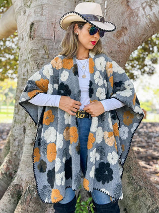 Wildflower Textured Open Front Ruana