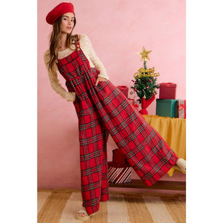 Hearthside Holly Red Tartan Overalls