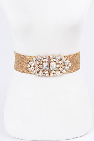 Palm Beach Jeweled Metallic Stretch Belt