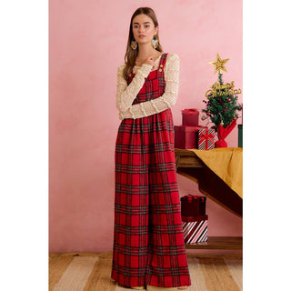 Hearthside Holly Red Tartan Overalls