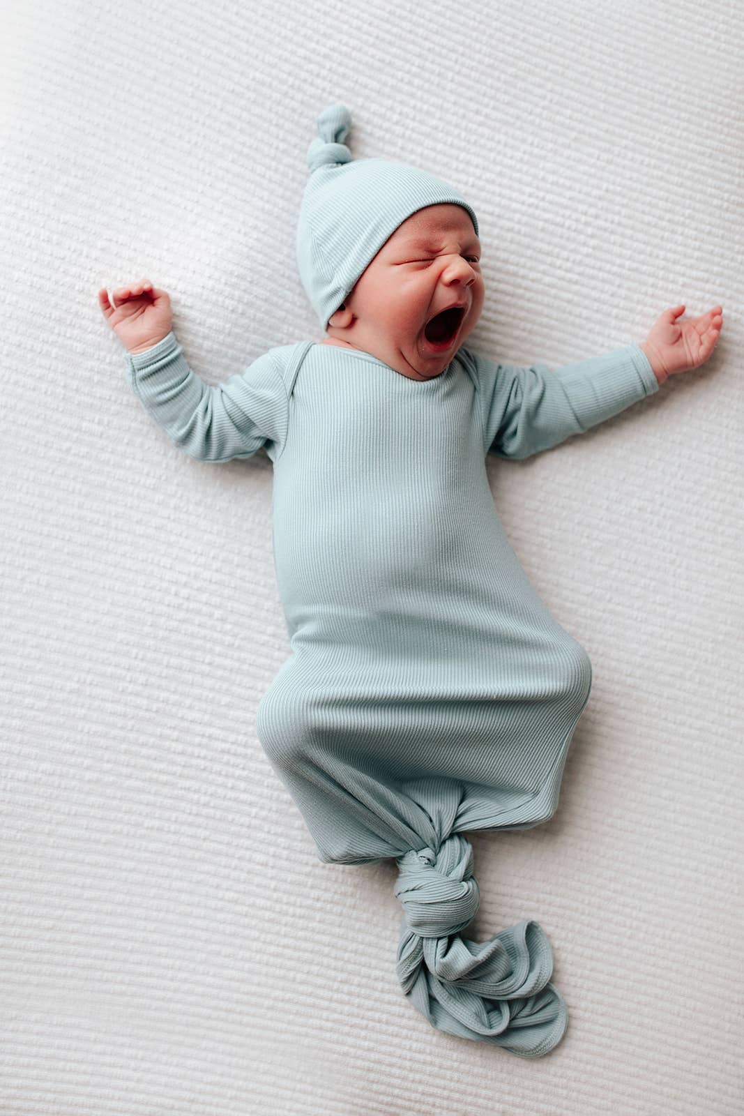 Bamboo - Blue Bird Ribbed Knotted Gown