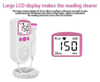 Handheld Fetal Doppler Heartbeat Monitor