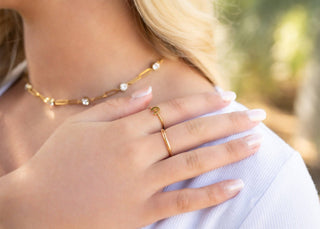 Hey Beautiful Rhinestone Accent Paperclip Chain Necklace – Waterproof & Tarnish-Free