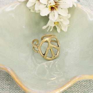 Golden Peace Boho Statement Ring