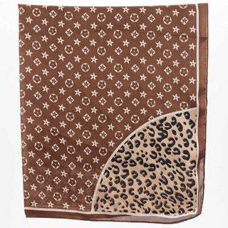 Café au Lait Leopard Star Bandana Scarf