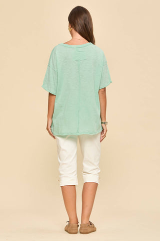 Andree by Unit Cotton Short Sleeve Top – Mint & White