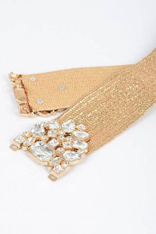 Palm Beach Jeweled Metallic Stretch Belt