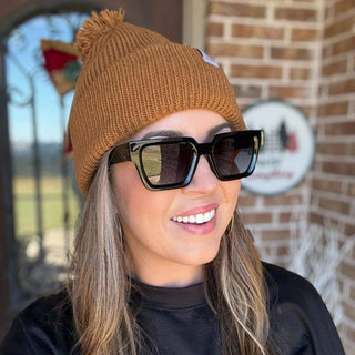 DAX Eyewear | Allie Polarized Rectangle Sunglasses | Cheetah & Black Ombré UV400