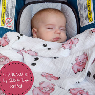 Oink Oink Pig Muslin Swaddle Blanket