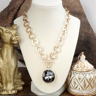 Hey Beautiful Gilded Radiance Chunky Crystal Statement Chain Necklace