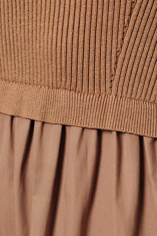 Sunday Edition by LE LIS | Mock Neck Tiered Midi Dress