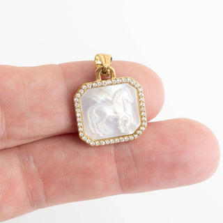 Hey Beautiful Mother-of-Pearl Horse Charm – Charm Only- Waterproof & Tarnish Resistant