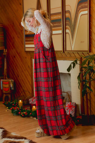 Hearthside Holly Red Tartan Overalls