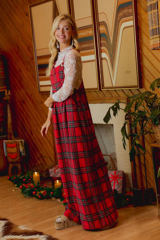 Hearthside Holly Red Tartan Overalls