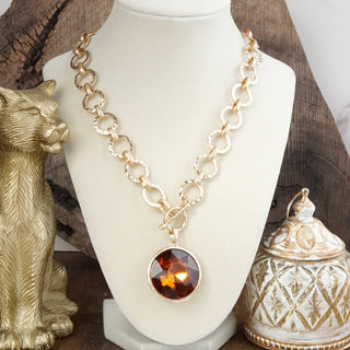 Hey Beautiful Gilded Radiance Chunky Crystal Statement Chain Necklace
