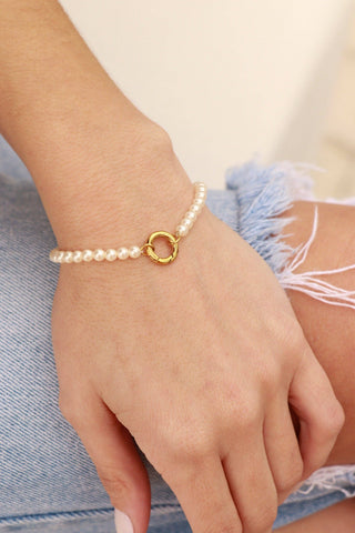 Hey Beautiful Pearl Charm Holder Bracelet – Waterproof & Tarnish-Free
