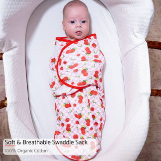 LollyBanks Cherry on Top Organic Cotton Sleep Swaddle