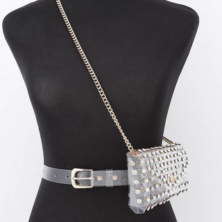 Stadium Sparkle Clear Rhinestone Belt Bag