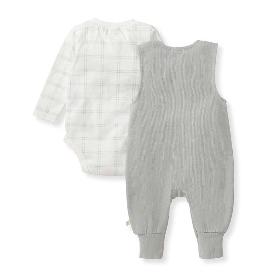 Burt's Bees Baby - Plaid Infant Boy Jumpsuit & Bodysuit Set